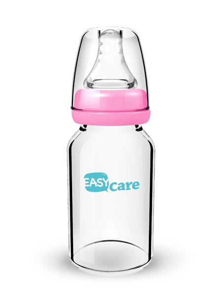 伊斯卡尔120ml玻璃标准口径奶瓶(红)