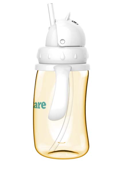 伊斯卡尔260ml PPSU企鹅吸管杯(侧面)