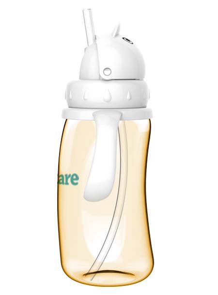 伊斯卡尔320ml PPSU企鹅吸管杯(测)