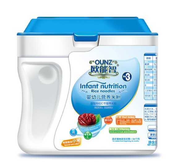 欧能智3段益智肉松红枣营养米粉