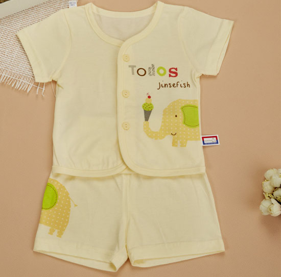 金色小鱼纯棉素色单面大象束口短袖桃开套