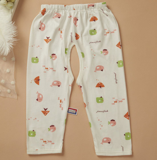 金色小鱼芦荟纤维单面小鱼开档裤