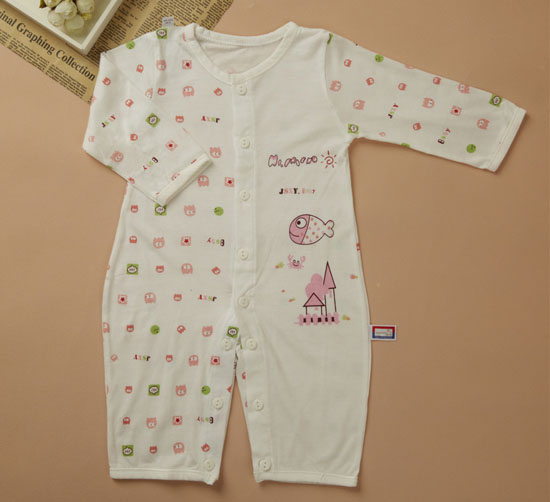 金色小鱼麻塞尔纤维单面小鱼哈衣