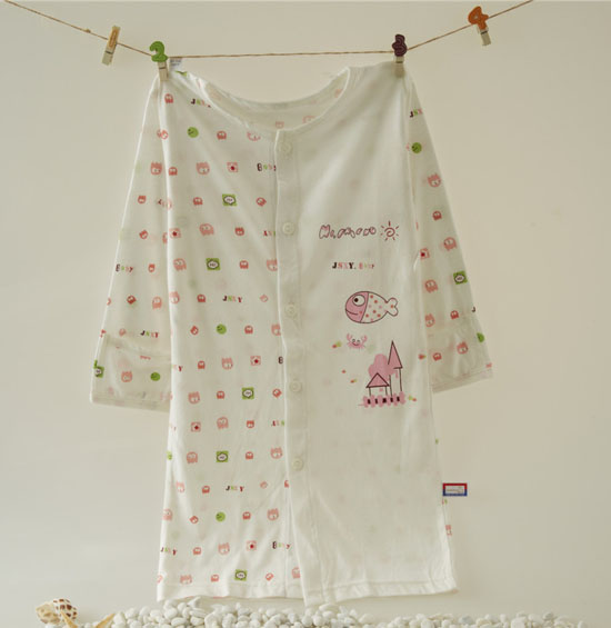 金色小鱼麻塞尔纤维单面小鱼护手长袍