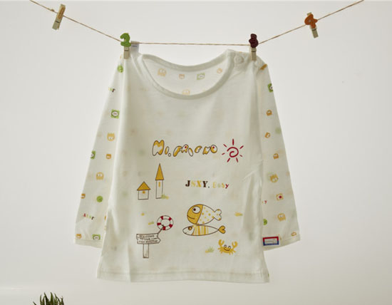 金色小鱼麻塞尔纤维单面小鱼肩开衫