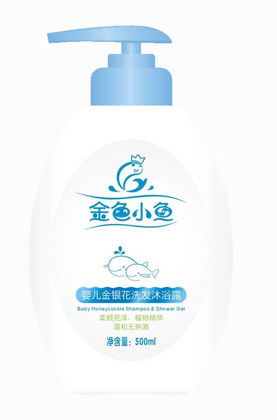  金色小魚500ml嬰兒金銀花洗發(fā)沐浴露