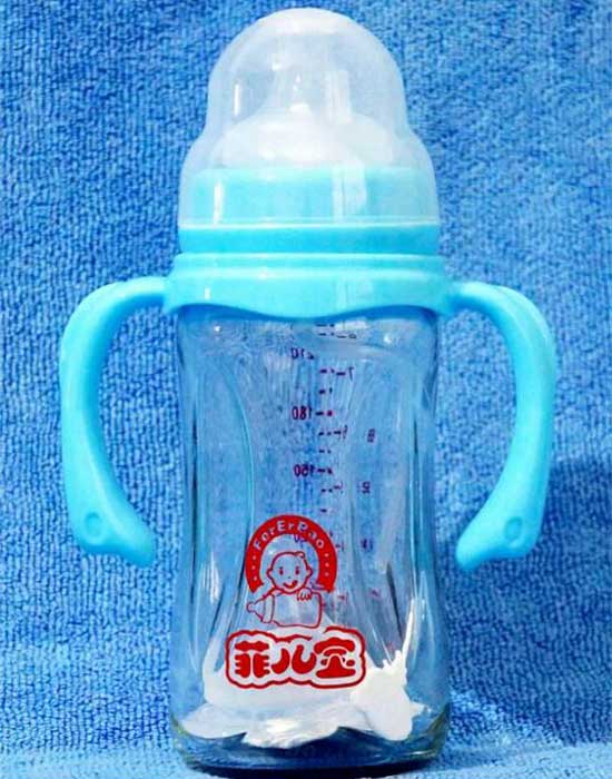 菲儿宝240毫升钛金抗摔玻璃奶瓶（绿色）