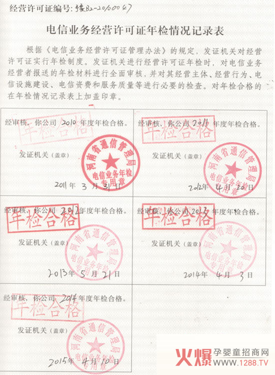 祝贺郑州火爆网络顺利通过2014年电信增值业