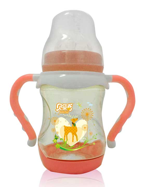  貝嬰奇PPSU雙柄自動(dòng)奶瓶橙色