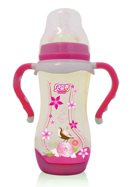  貝嬰奇PPSU雙柄自動(dòng)奶瓶蘭花