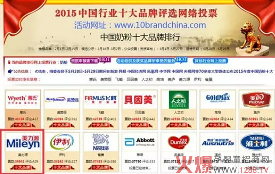 2015年度中国奶粉行业十大品牌 美力源羊奶粉