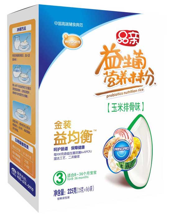 品亲金装益菌衡玉米排骨味营养米粉