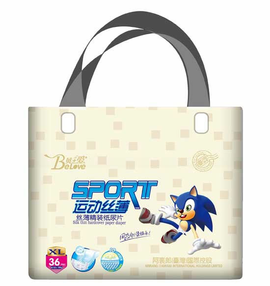 贝+爱运动丝薄纸尿片xL-36片