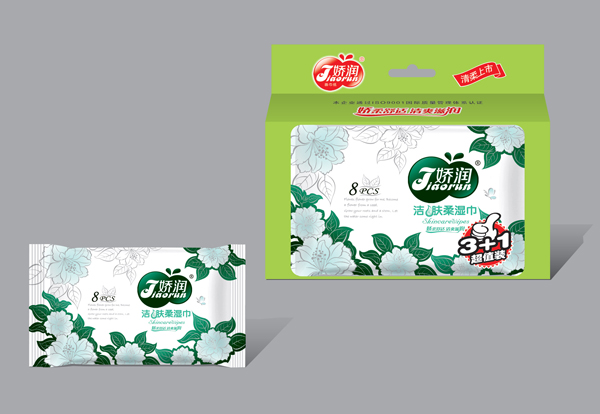 娇润洁肤柔8片印象花湿巾