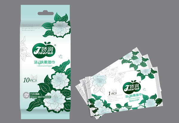 娇润洁肤柔单片印象花湿巾