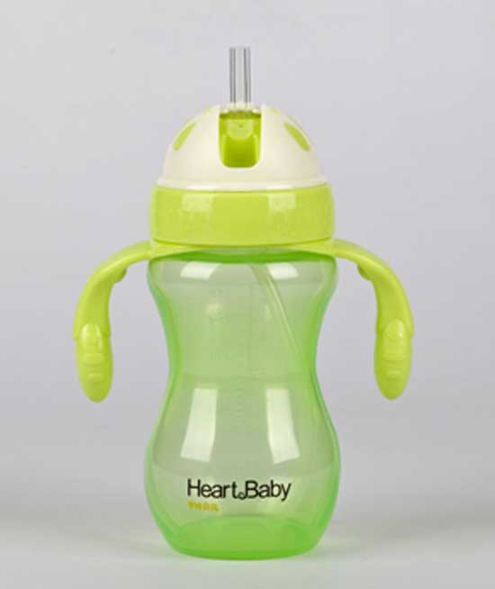 亨特贝贝PP吸管杯360ml绿色手柄