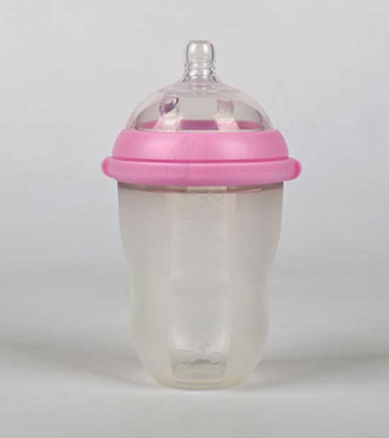 亨特贝贝超宽口硅胶奶瓶250ml红色