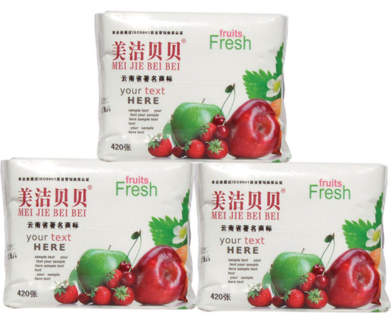 美洁贝贝水果(135mm)420张抽纸