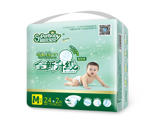 超級寶貝特薄0.8MM全新升級嬰兒紙尿褲M(mǎn)24+2片