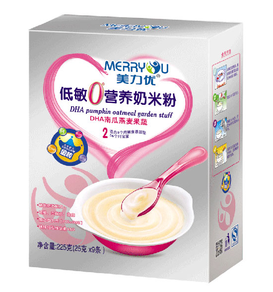  美力優(yōu)DHA南瓜燕麥果蔬低敏0°營(yíng)養奶米粉2段