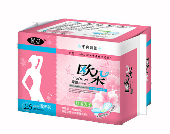  歐朵干爽網(wǎng)面25片護墊紅包裝