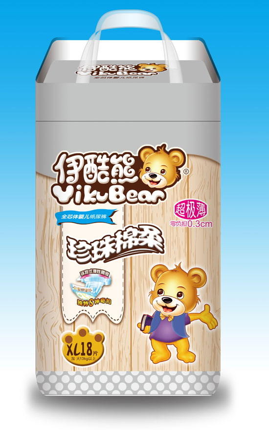  伊酷熊全芯體嬰兒紙尿褲XL18片