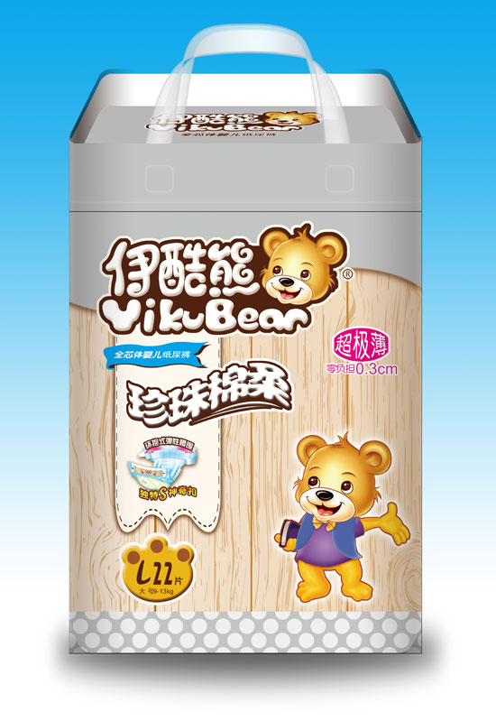  伊酷熊全芯體嬰兒紙尿褲L22片