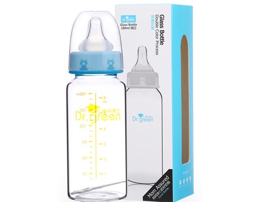 格林博士标口玻璃奶瓶180ML蓝色