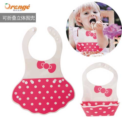 橙氏良品宝宝纯围嘴白点