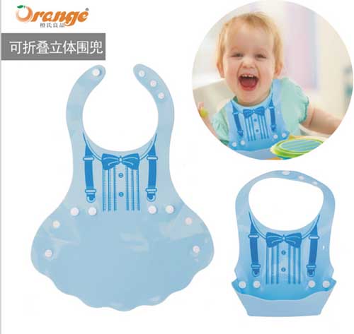 橙氏良品宝宝纯围嘴蓝色