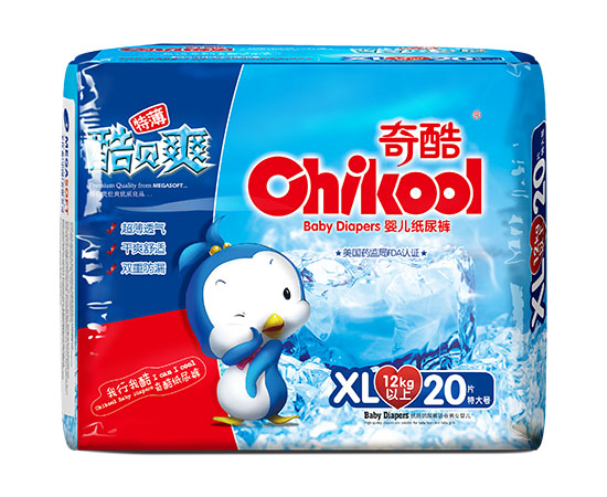 奇酷褲貝爽紙尿褲XL20片（中包裝）