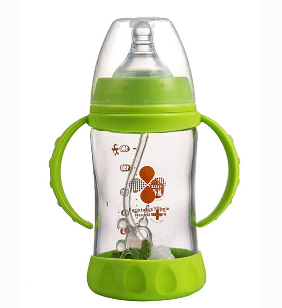 Happy100玻璃保温杯有手柄宽口径奶瓶