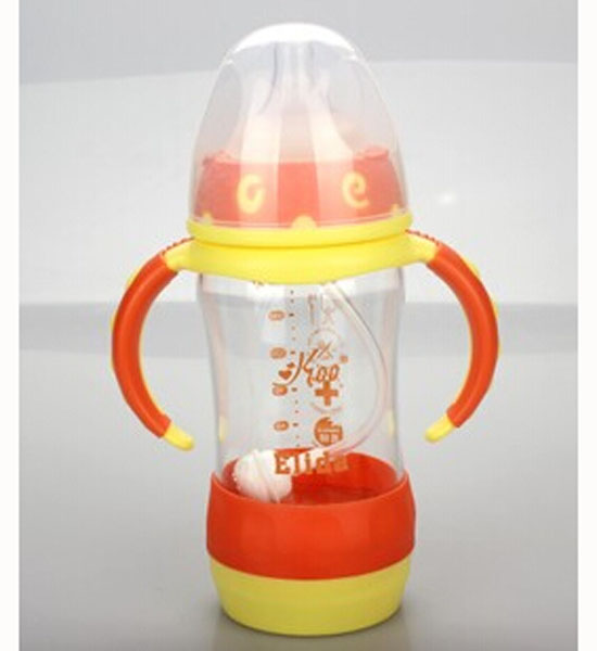 Happy100玻璃奶瓶宽口防摔红色