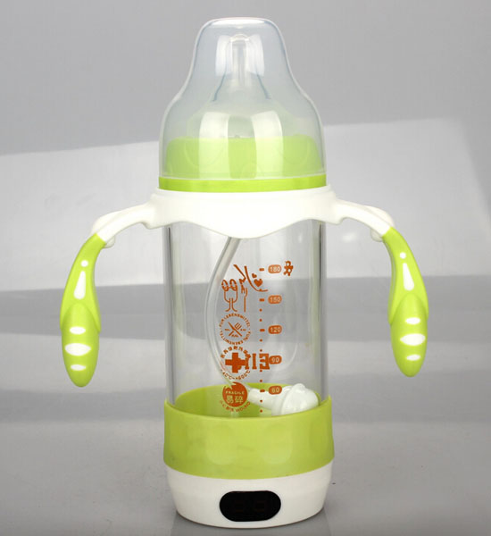 K100标准口径玻璃奶瓶绿色