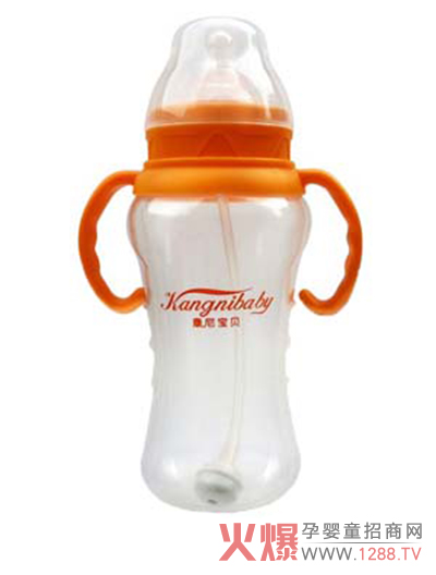 康尼宝贝宽口葫芦形PP奶瓶 全角度喝奶更顺畅