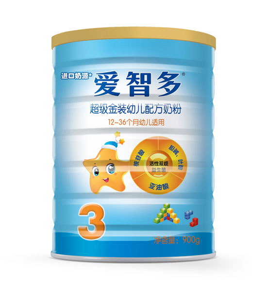 愛(ài)智多超級(jí)金裝幼兒奶粉3段900g