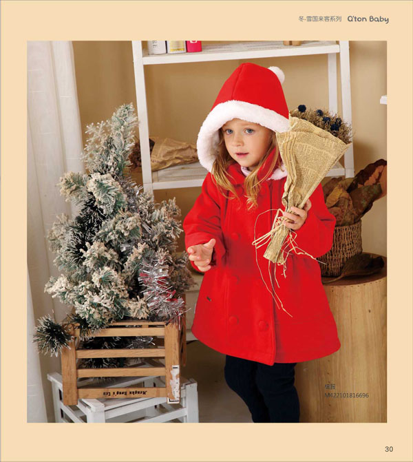 棉果果雪國來(lái)客系列棉服外套紅色