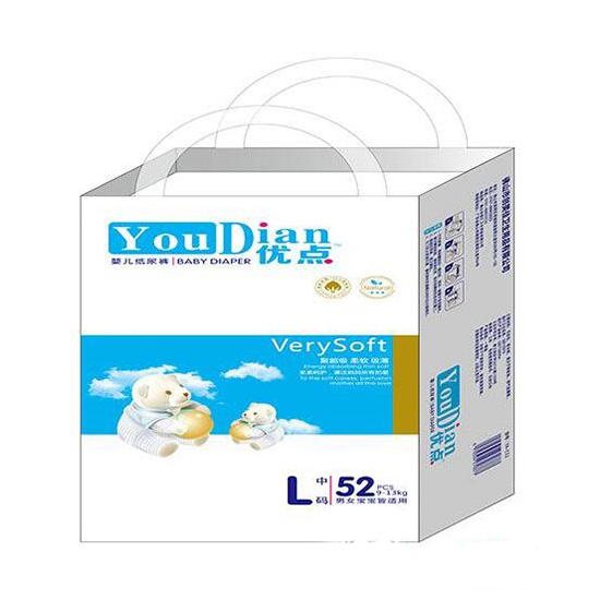 优点婴儿纸尿裤大包L码52片
