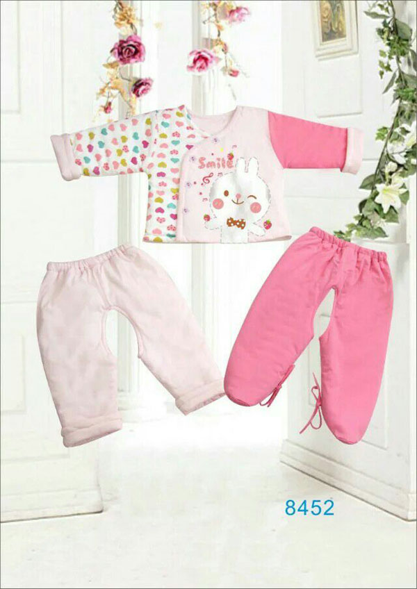 快乐小天天保暖棉衣套装 粉色 可爱小兔子