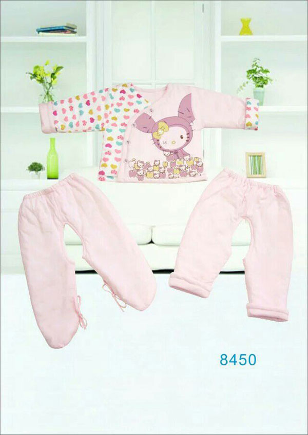 快乐小天天保暖棉衣套装 粉色