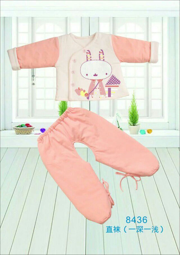 快乐小天天保暖棉衣套装 粉色小兔子