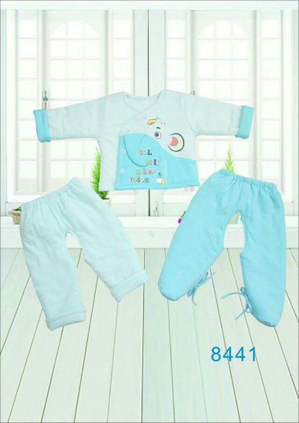 快乐小天天保暖棉衣套装 蓝色