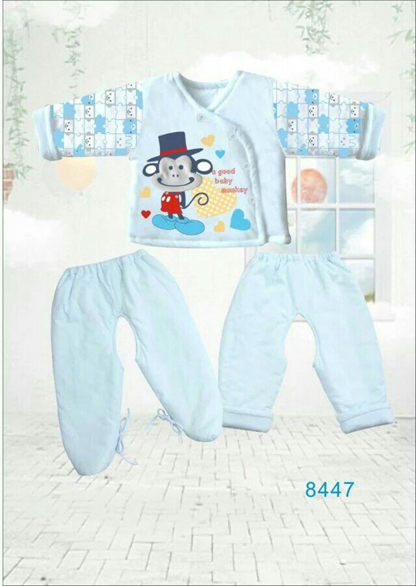 快乐小天天保暖棉衣套装 浅蓝色