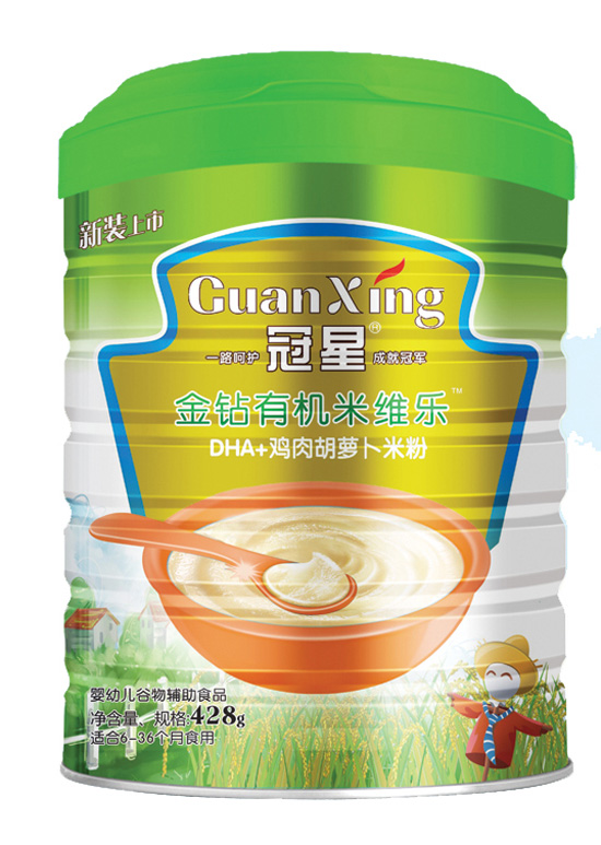 冠星DHA+雞肉胡蘿卜金鉆有機米維樂(lè