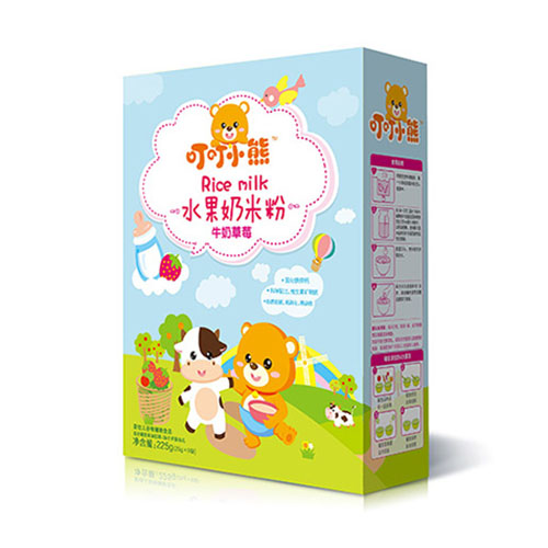 叮叮小熊水果奶米粉盒装-牛奶草莓