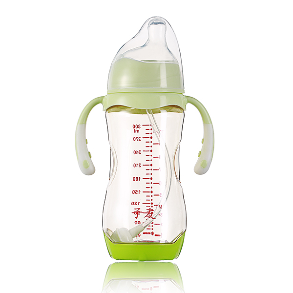 子友偏头奶瓶300ml绿