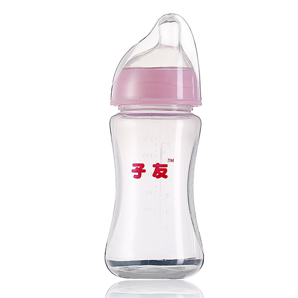 子友偏头奶瓶无柄无底座