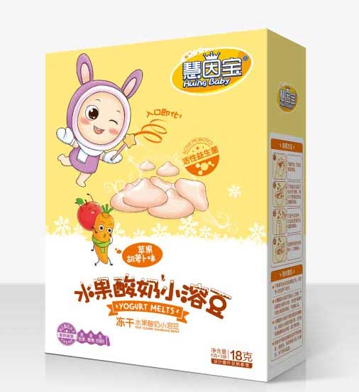 慧因宝苹果萝卜味水果酸奶小溶豆