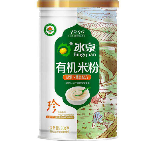 冰泉有機胡蘿卜蔬菜米粉聽(tīng)裝