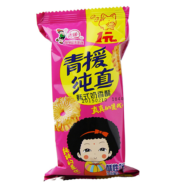 青援韩式奶酥味纯真饼干45g